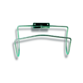 Soporte aro salvavidas de varillas de acero inoxidable en forma de cuna con placa de fijación a pared de tres orificios.