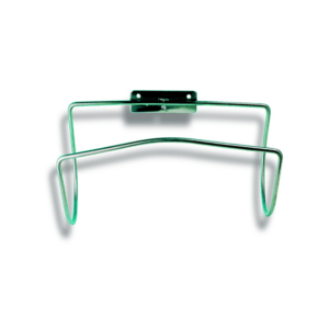 Soporte aro salvavidas de varillas de acero inoxidable en forma de cuna con placa de fijación a pared de tres orificios.