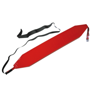 Tubo de rescate Floty de color rojo fabricado en espuma y PVC con arnés de nailon negro de remolque.