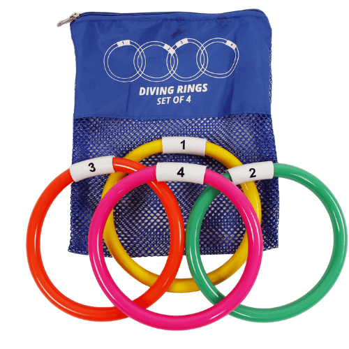 Juego de Aros Sumergibles – Ref. 6102 Juego de Aros Sumergibles Ref. 6102 fabricados en PVC flexible, ideales para juegos y entrenamientos en piscinas.