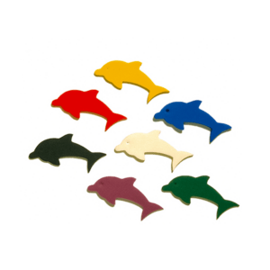 Distintivo Cursillo Delfín Ref. 14070, espuma de colores para identificar niveles de natación infantil.