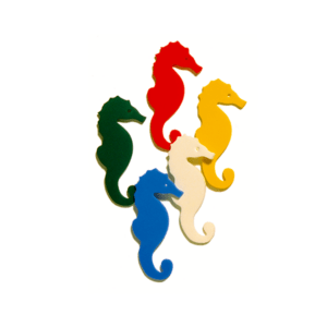 Distintivo Cursillo Caballito de Mar Ref. 14070, espuma por color para identificar niveles de natación infantil.