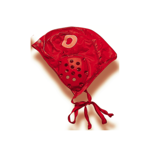 Gorro de Waterpolo OLOGY de color rojo con protector auricular rígido perforado