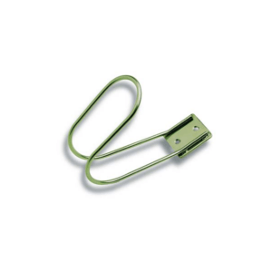 Soporte aro salvavidas sencillo fabricado en varilla de acero inoxidable con pletina de dos agujeros para fijación a pared.