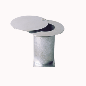 anclaje tintero con tapa abatible de 43 mm de diametro en acero inoxidable para playa de piscina