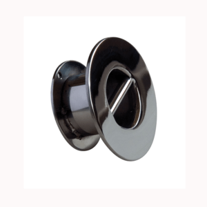 anclaje tipo copa de 43 mm de diametro en acero inoxidable con varilla transversal para pared de piscina