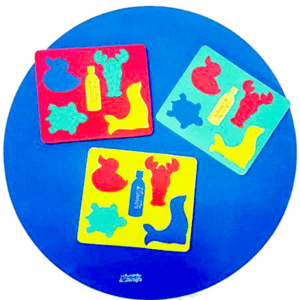 Puzzle de Animales Flotantes Ref. 6004, 4 piezas de espuma de colores para diversión y aprendizaje seguro en piscina.