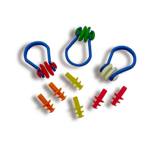 Pinzas Nariz Deluxe de plástico PVC y goma flexible, cómodas y seguras para natación y actividades acuáticas.