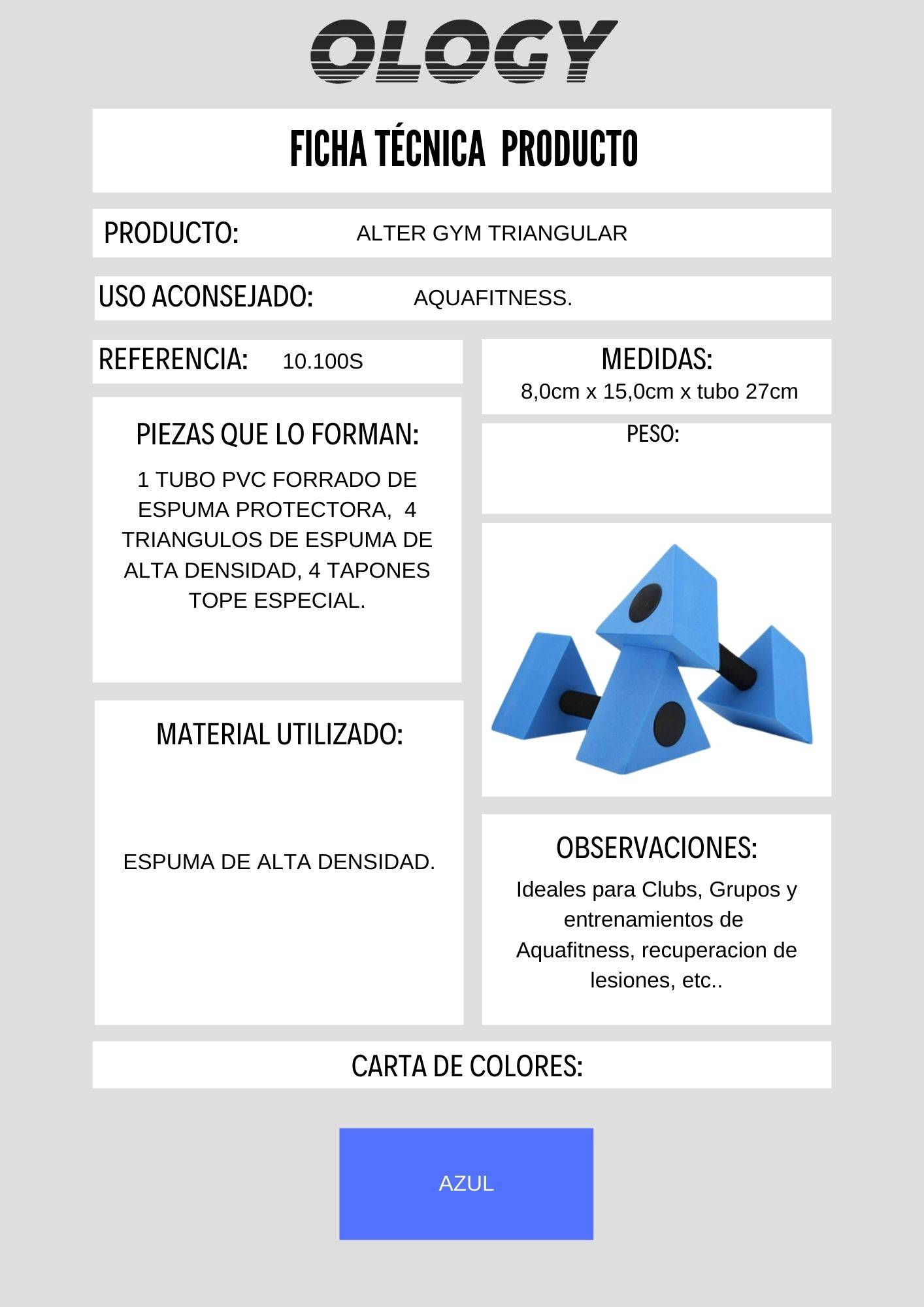 FICHA TECNICA ALTER GYM TRIANGULAR SPORT