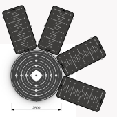 Plataforma Circular Aquamats de 250 cm para 9 tablas, fabricada en PVC reforzado de OLOGY