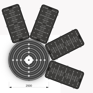 Plataforma Circular Aquamats de 250 cm para 9 tablas, fabricada en PVC reforzado de OLOGY