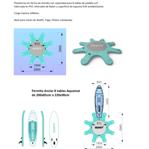 Plataforma Estrella Paddle Surf para 8 tablas con superficie EVA antideslizante de OLOGY